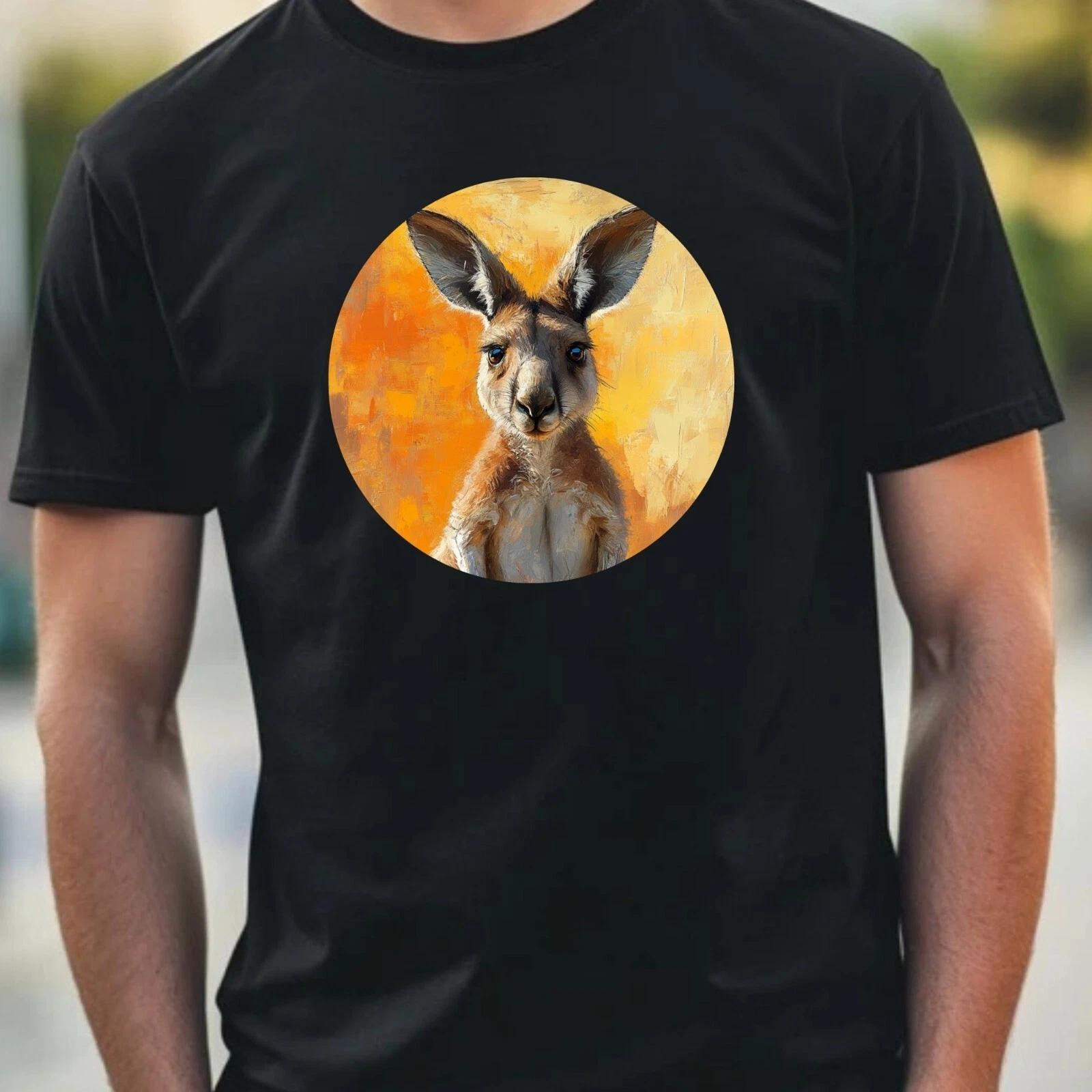 T-Shirt Herren Känguru Portrait Motiv Baumwolle Größe XS bis 5XL M