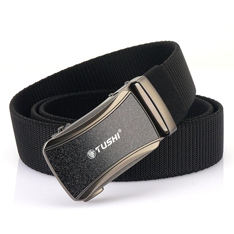 

Knitted Elastic Nylon Automatic Buckle Men s Belt Business All-match Waist Trousers 120cm чёрный