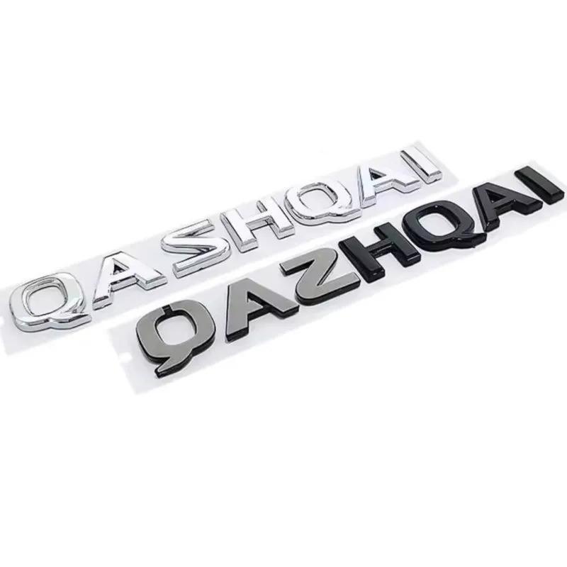 CGANEI1 Glänzend Schwarz Silber Qashqai Emblem für Nissan X-trail Note Juke Sentra Patrol Navara Auto Seiten Heck Abzeichen Namensschild Logo Aufkleber