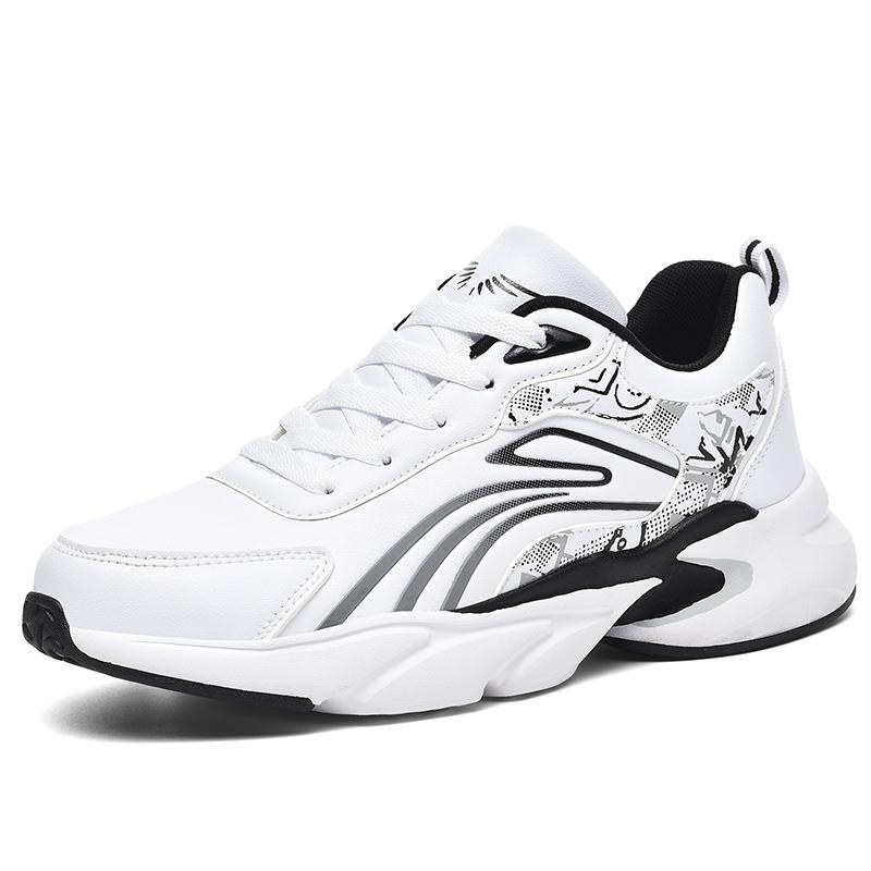 

Мужские Беговые Кроссовки Удобные Кожаные Модные Многоцветные Спортивная Износостойкая Толстая Подошва Для Улицы Фитнеса Бега Мужские 39 белый