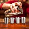 NUOLUX 4-Piece Stainless Steel Shot Glass Set, 30ml/1 Oz, Travel/Portable Whiskey Cups, Mini Glasses, Stylish Storage Case Included
