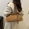 Simple casual single shoulder matte texture autumn new retro fashion fluffy hand carrying tote bag woman