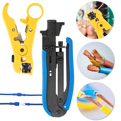 Coaxial Compression Tool Kit Wire Stripper Coaxial Cable Stripper Adjustable Coaxial Cable Crimper Suitable for RG6 RG59 RG11