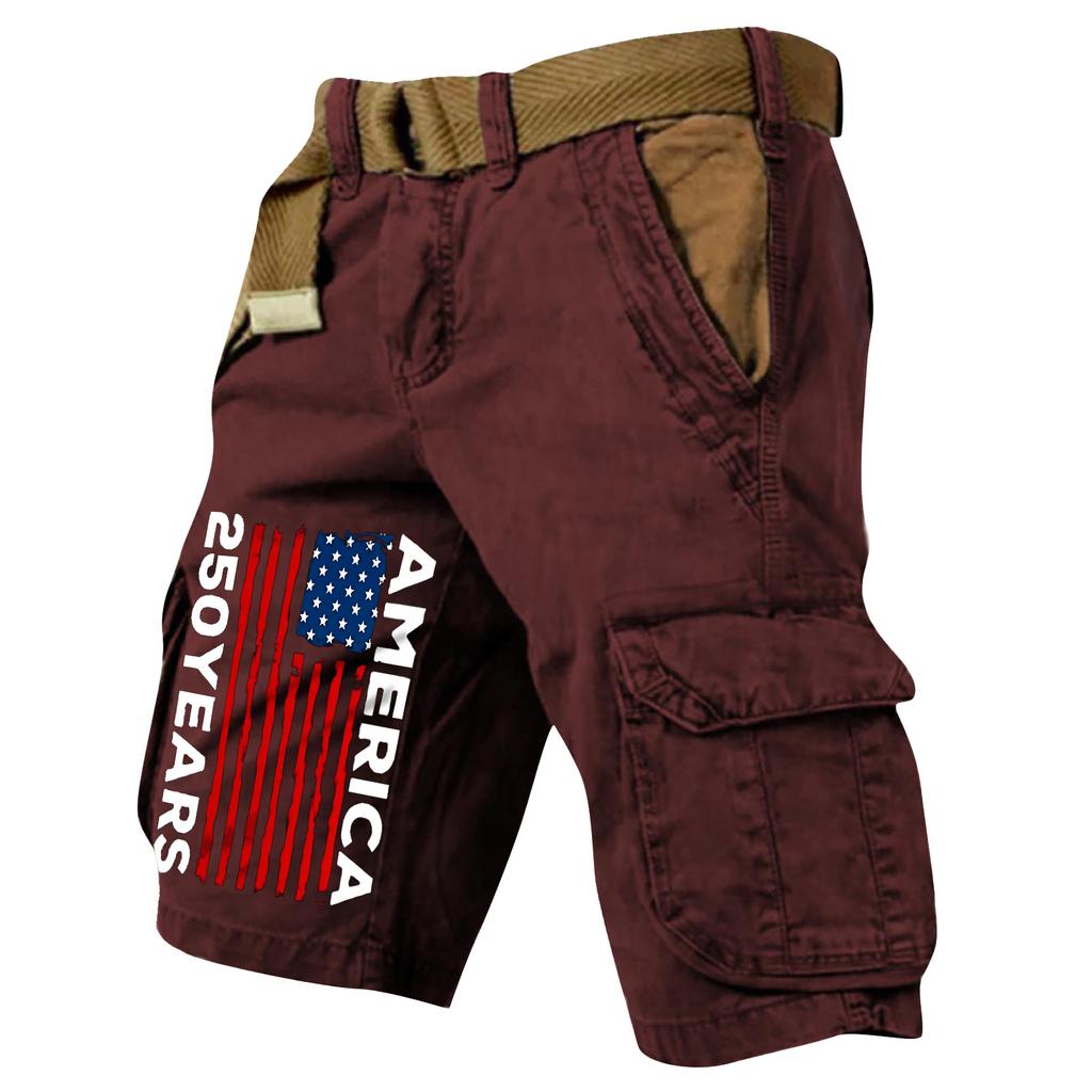 Pantaloncini Cargo Casual Stampati da Uomo per l'Estate con Tasche Multiple