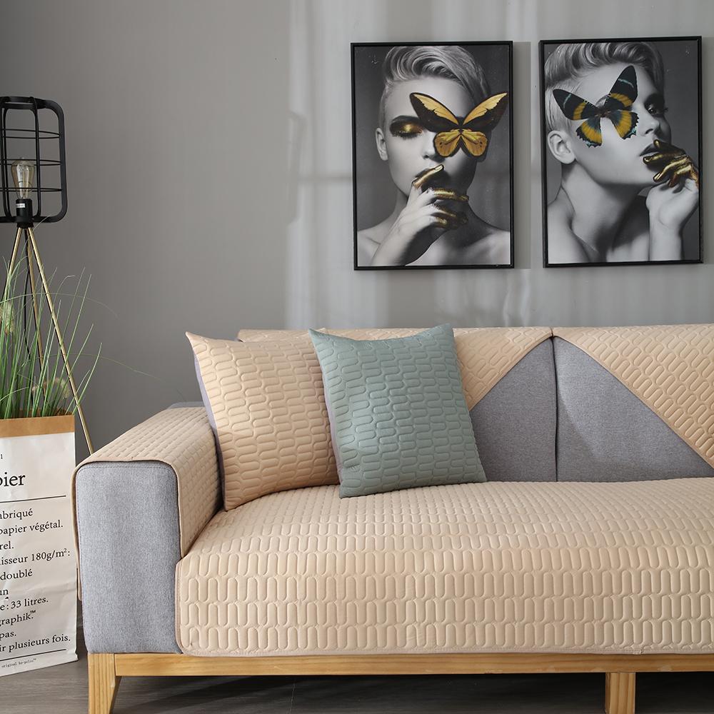 Almofada de sofá de quatro estações, cor sólida, padrão escuro, simples, moderno, confortável, antiderrapante, almofada de látex