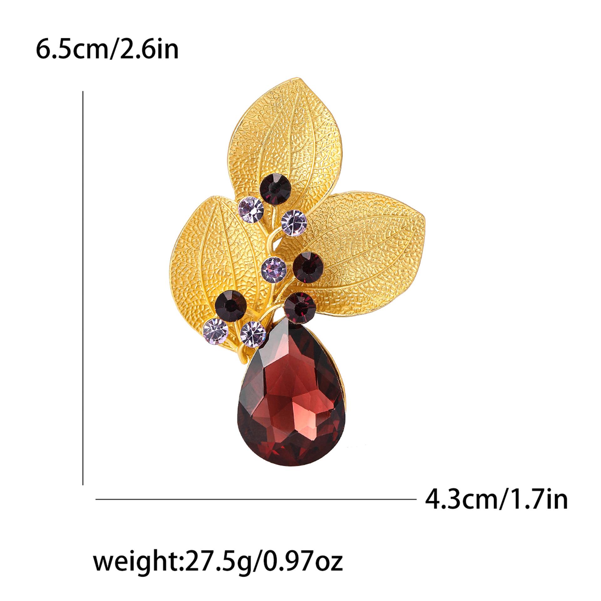 

Креативная ретро-брошь со стразами в виде трех листьев из золота, темпераментная универсальная женская одежда, корсаж, ювелирные изделия, булавка