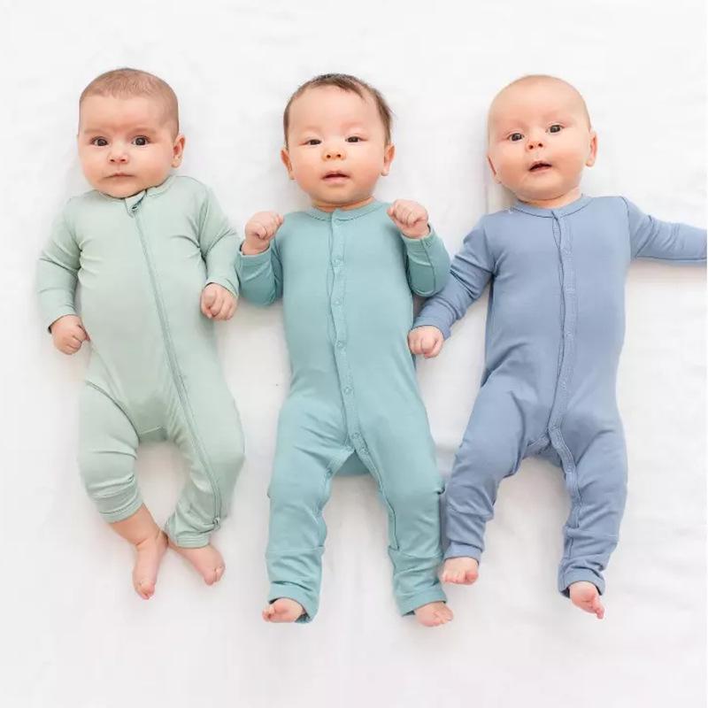 Bamboo Fiber Baby Onesie – Spring/Autumn Casual Homewear Newborn Climbing Suit