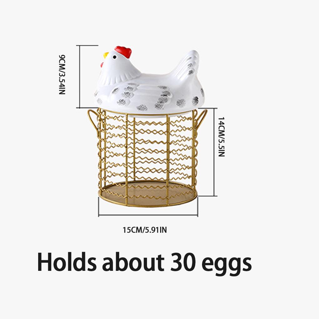 Vintage Wire Egg Storage Basket Chicken Shape Fruit Organizer For Kitchen Organization Fruit Basket