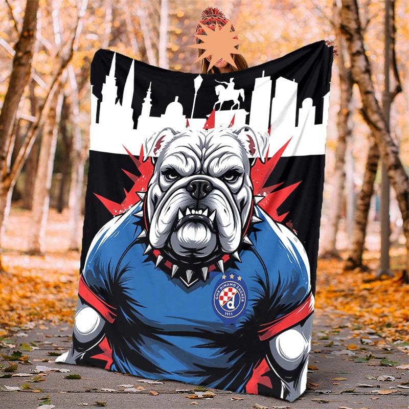Dinamo Zagreb Flannel Blanket Soft Warm All-Season Throw, Design for Camping, Car Travel, Hiking Sofa, Bed, Office Perfect Gift for Parties