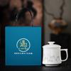 Suet Jade White Porcelain Office Tea Cup Ceramic Mug with Lid High-end Business Personal Drinking Cup