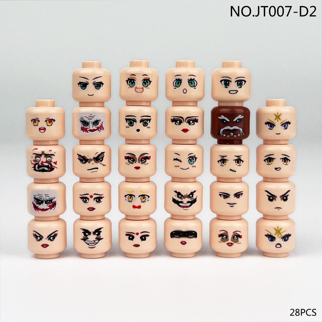 28 Expression Head Jt007D Figurine Head Facial Accessories Children'S Assembled Building Block Toy Small Particles