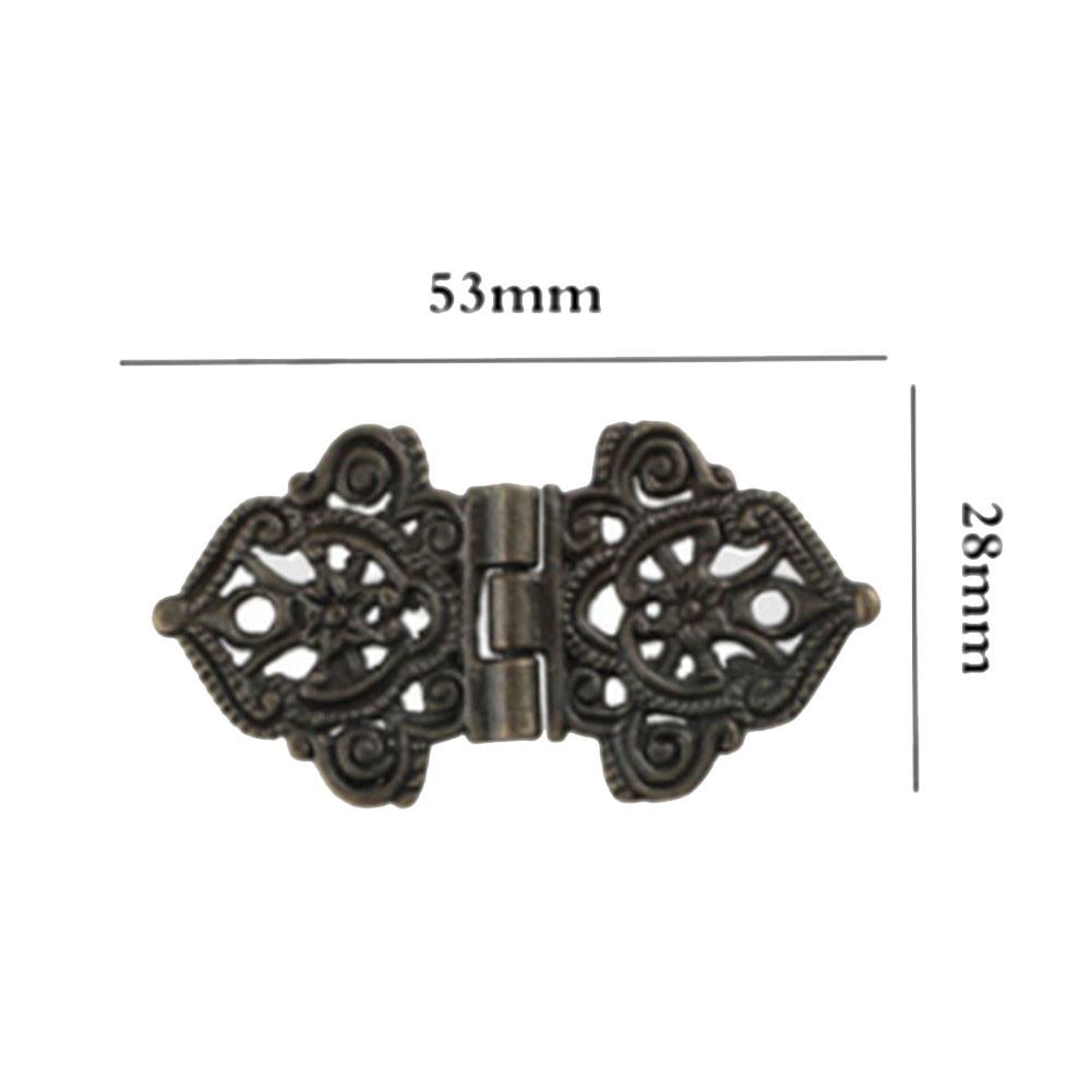 10Pcs 53x28mm Antique Decorative Hinges Wood Box Furniture Door Hardware Hot