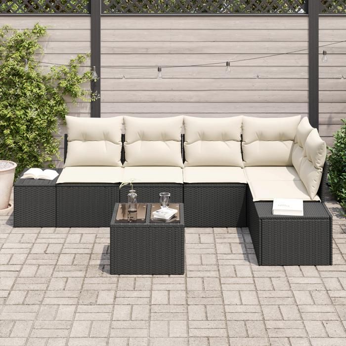 VidaXL Ensemble de canapé de jardin 5 pièces avec coussins en rotin poly brun 3347067