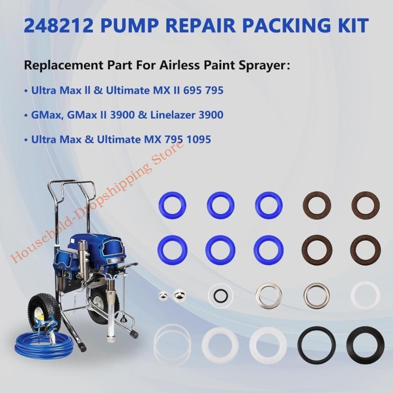 244194 Repair Packing for 295 495 595 390 395 490 3400 Airless Paint Sprayer Rebuild Accessories 85AD