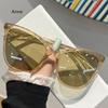 Popular Cat Eye Designer Sunglasses Leopard Decoration Gradient Women's Sun Glasses Ins  Trends Shades for Lady Gafas