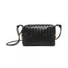 Mini Woven Crossbody Camera Bag Women Soft PU Leather Large Capacity Urban Chic Shoulder With Zip