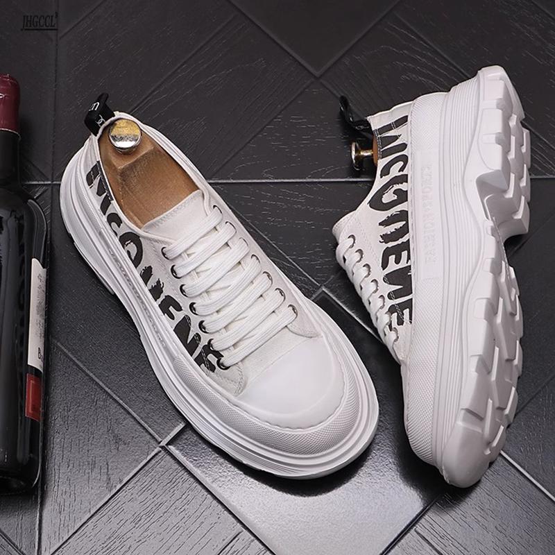 Fashion New Luxury Men Running Shoes Letter Printing Breathable Loafers Male Sneakers Platform Sneaker A6