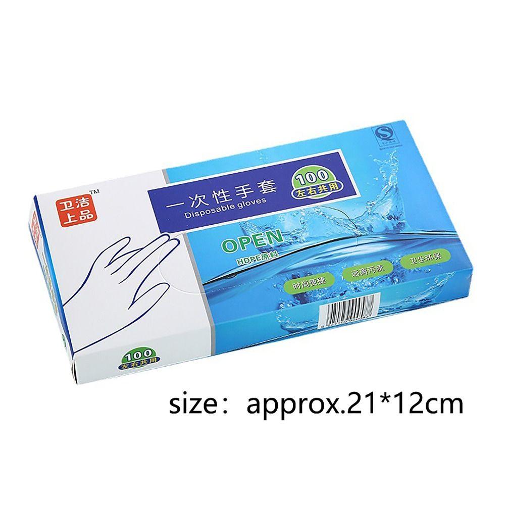 100Pcs/box Thickened TPE Cleaning Gloves Transparent Latex Free Gloves  For Household Market