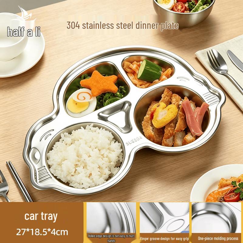 304 Stainless Steel Partitioned Lunch Plate