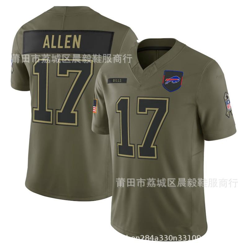 Buffalo Bills NFL Fútbol Jersey Allen 0 4 17 73 Gris Blanco Edición Speed Hombre Mezcla de Algodón Bordado Ropa Deportiva