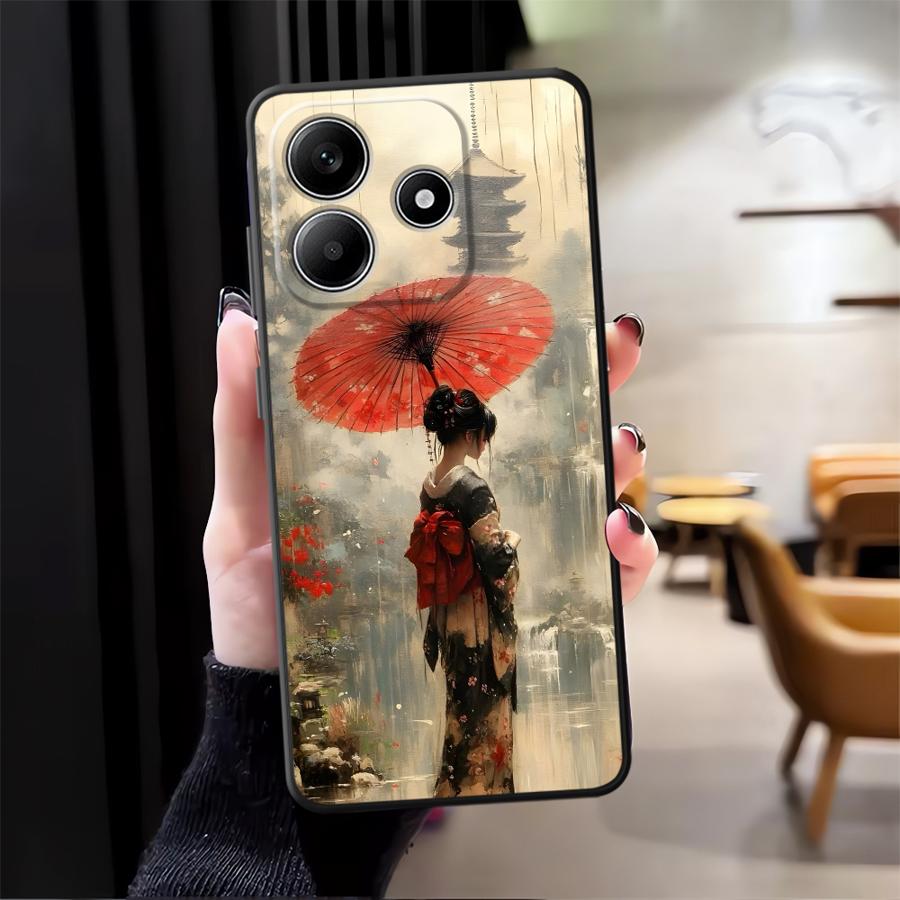 Cartoon Retro Girl Phone Cover Case for Xiaomi Redmi Note 14 14C K80 13 Pro Plus A4 A5 9 8 7 10 A3 A1 12C 13C 12 11 K40 A1 A2