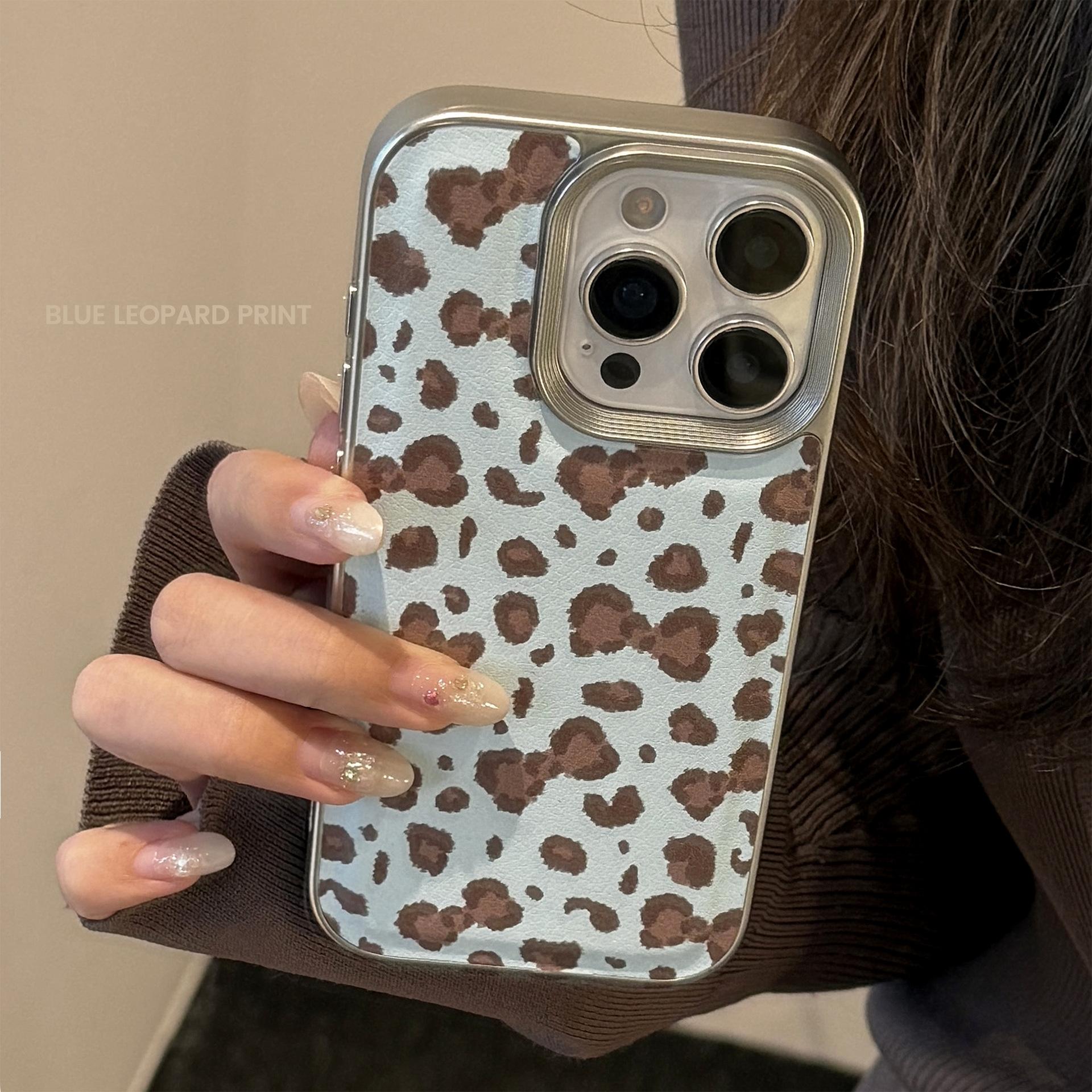 

Retro Leopard Print Bow for Apple 17 Phone Case 16promax Leather 15 for IPhone 13 Silver Edge 11 Hard 11 6.1