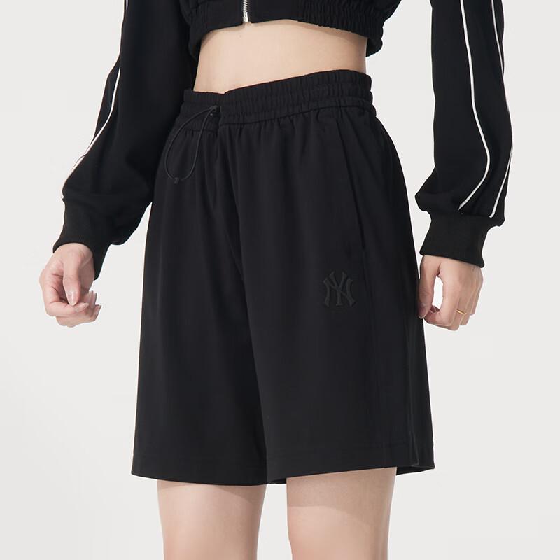 MLB New York Yankees Comfortable Simple Fashion Solid Color Casual Shorts Women shorts Black 3ASPB1353-50BKS