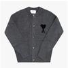 Ami Big Heart Logo Intarsia Cardigan Ami Ukc368 018 0504