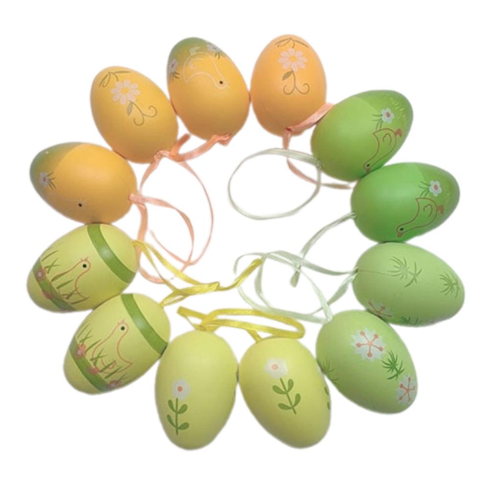 Personalized Easter Crafts Artistic Painting Easter Eggs Set Tree Hanging Pendants Easter Decorations Plastic