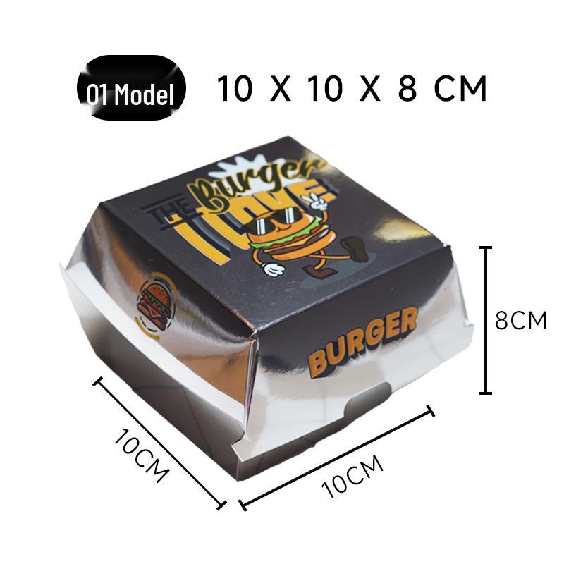 Reinforced Kraft Paper Hamburger & Hot Dog Box - High-Temperature Resistant Takeaway Bento Lunch Box