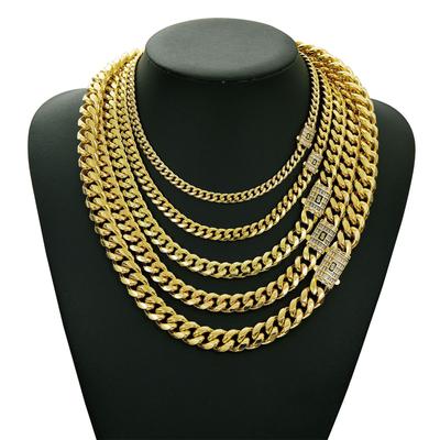 Fashionable Cuban Link Chain Necklace Hip Hop Stainless Steel Fashion Jewelry Accessory for Trendy Women and Men