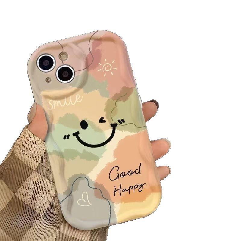 Colorful smiley face is suitable for Apple 15Promax mobile phone case iPhone16Pro new 17Air14 creativity