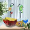 Umbrella Decorative Flower Pots Iron Art Wall Mounted Plants Vases Cartoon Easy Installation with Leakage Hole for Outdoor Patio