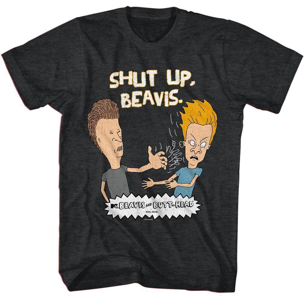 

Черная футболка унисекс Beavis And Butt Head Shut Up Beavis Black Heather