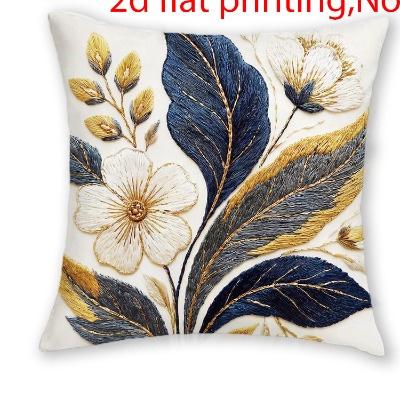 

1/4pcs Luxury Navy Blue Gold Floral Throw Pillow Covers Modern Decorative Soft Cushion Cases for Home Sofa Bedroom Cushion cover 45x45cm-1pcs