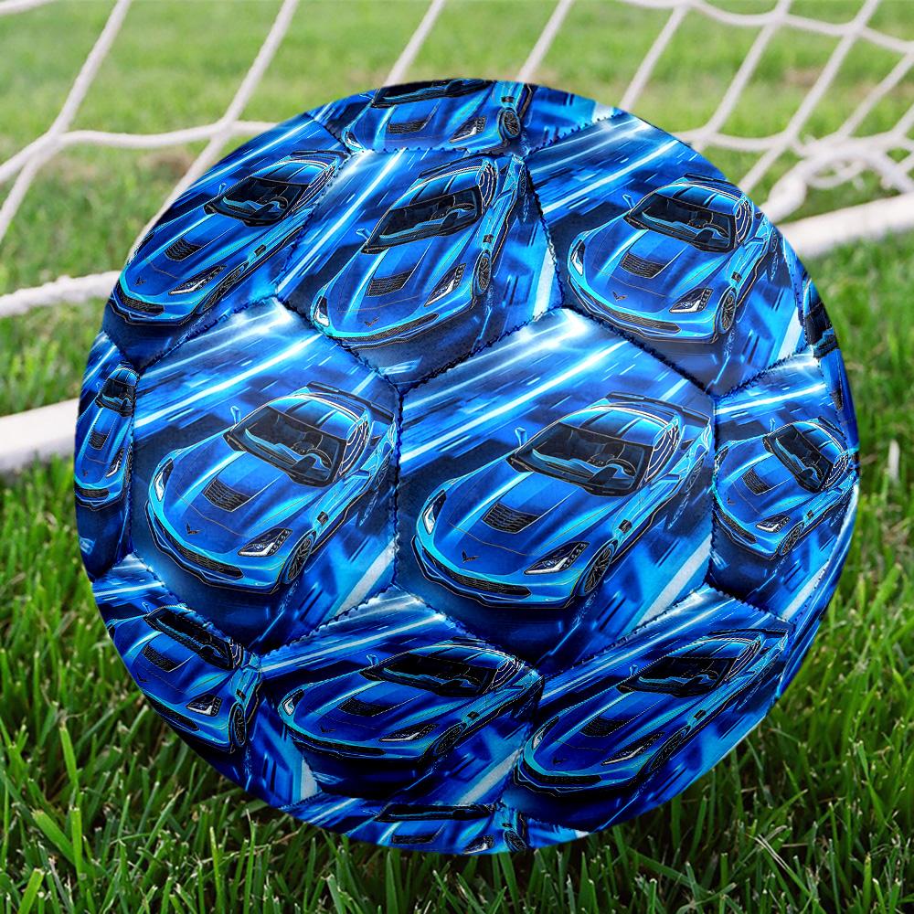 Sports car Print Size 5 Soccer Ball, Standard Match Football for Sports Game and Team Practice, Ideal Gift for Soccer Fans