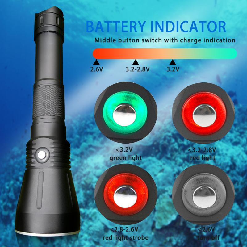 Flashlight SST70 P70 26650 Battery 4000 Lumens Bright Light Diving Flashlight