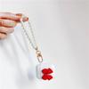 Pearls Beaded Alloy Keychains For Women New Minimalist Car Bag Bluetooth Headset Key Rings Pendant Jewelry Accessories