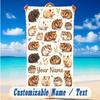 Decorative Artwork Theme Beach Towel Personalized Custom Name & Text Soft Quick Dry Beach Towel for Swimming Travel