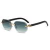 2026 Classic Vintage Rimless Gold PC UV400 Sunglasses Women Men Fashion Luxury