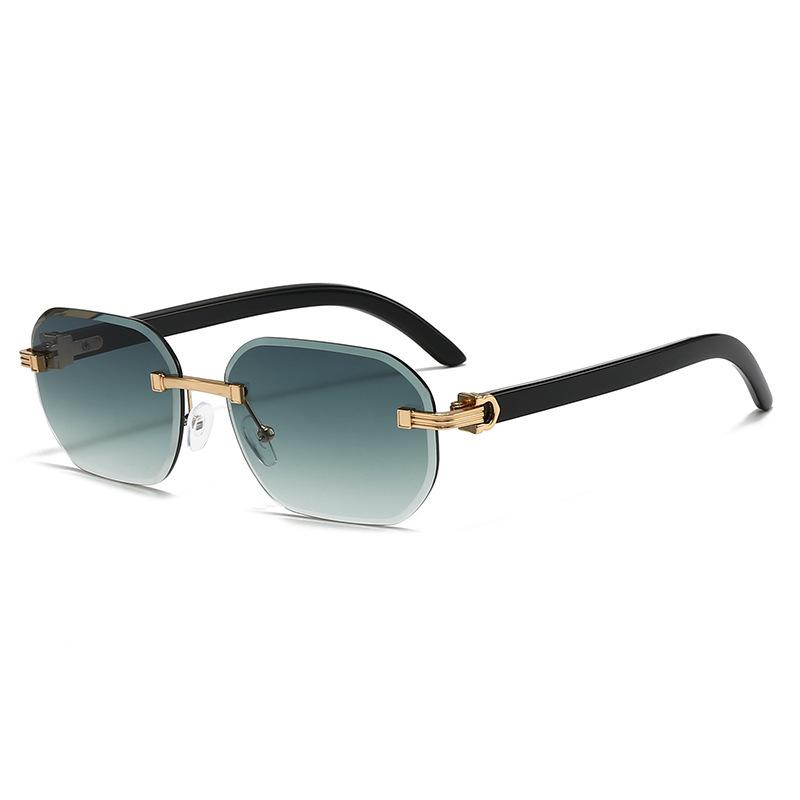 2026 Classic Vintage Rimless Gold PC UV400 Sunglasses Women Men Fashion Luxury