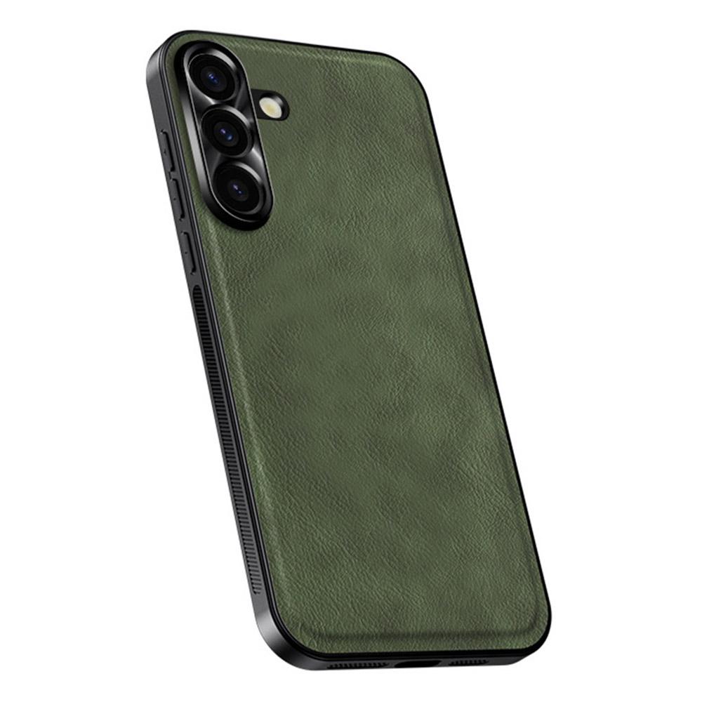 For Samsung Galaxy S25 Case PU+TPU+PC Phone Back Cover with Metal Lens Frame