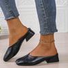 Fashion 2025 New Women Mules Shoes Low Heel Comfortable Slippers Outdoor Spring Summer Shoes Large Size Square Head Flat Sandals Women