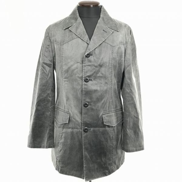 

USED/Made in Japan/TORNADO MART Glossy Coating Used-Style Coat Outerwear/Men’s L/Gray/Center Vent
