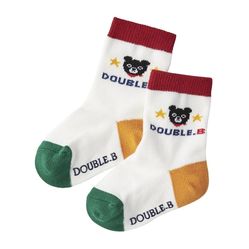 MIKI HOUSE Double B Sock Pack, 3-Pair Crew Length Socks for Boys and Girls, Baby, Kids, School, Sizes 19-21cm, Multicolor, 64-9628-490