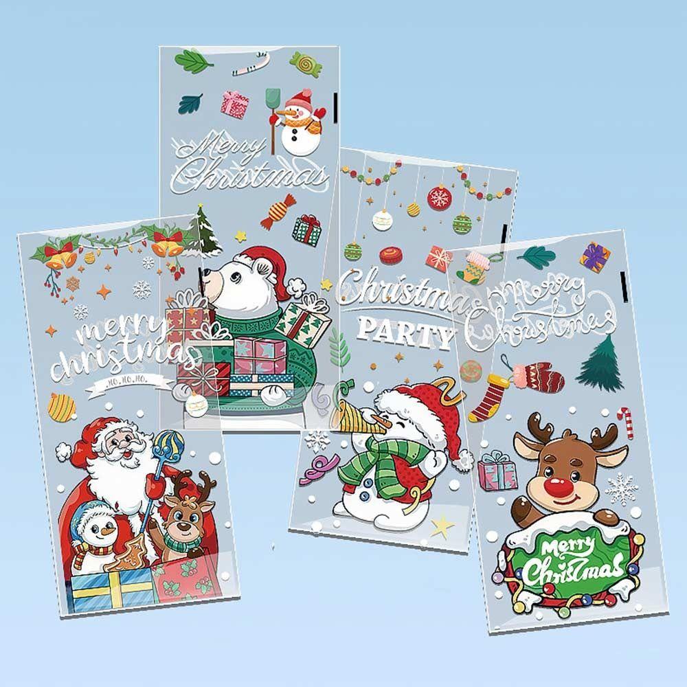 50PCS Cartoon Santa Christmas Gift Bag Multicolor Christmas Packaging Bag  For Merry Christmas