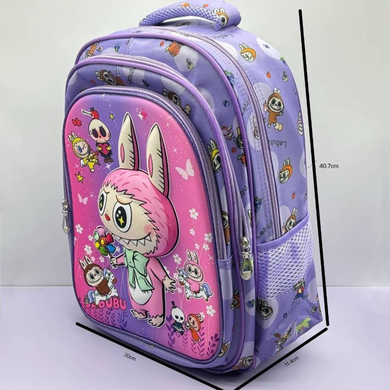 School Bag New Cute 16 Inch La Bubu Middle and Large Class Children's Backpack Cute Cartoon Boys and Girls Backpack