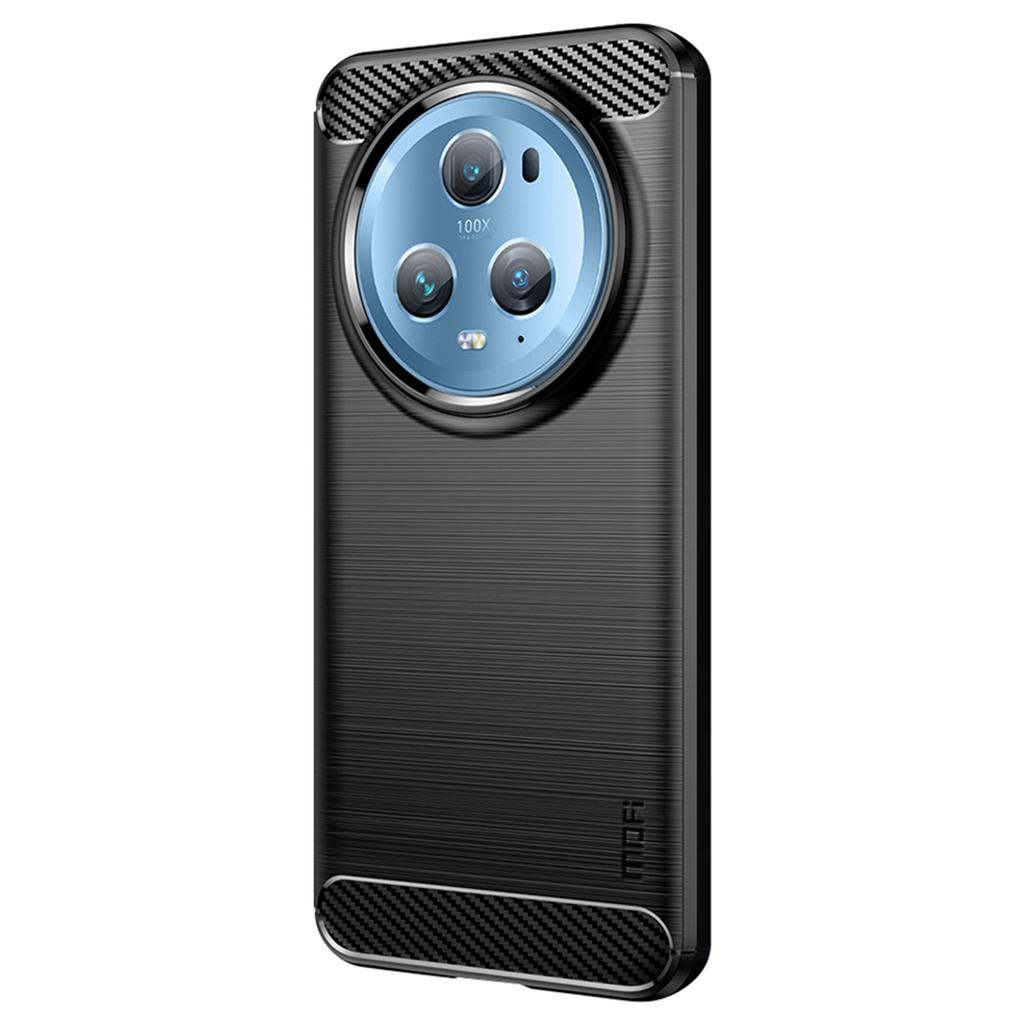 MOFI JK TPU Series-1 For Honor Magic5 Pro Drop-proof Carbon Fiber Soft TPU Phone Case Brushed Cover