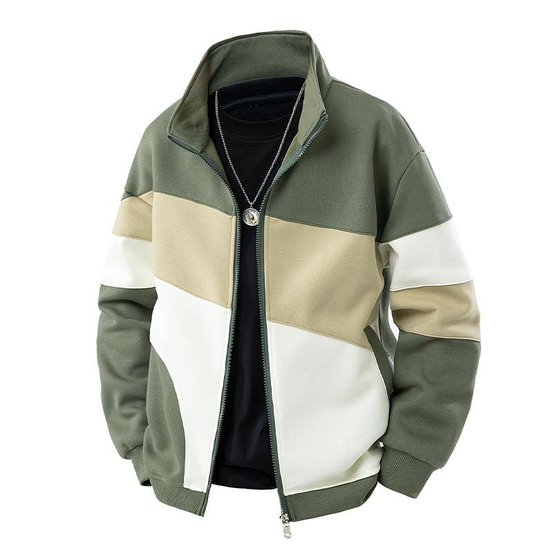 

Молодежный кардиган спортивный повседневный цветной модный свитшот стойка воротник на молнии кардиган 5XL