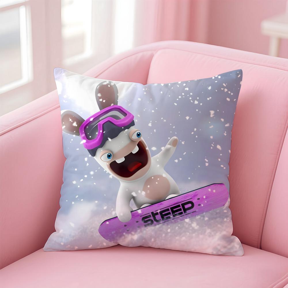 R-Rabbids I-Invasion Cushion Cover Home & Car Multi-Scene Pillow Cover - Reversible, Soft & Durable for Daily Use